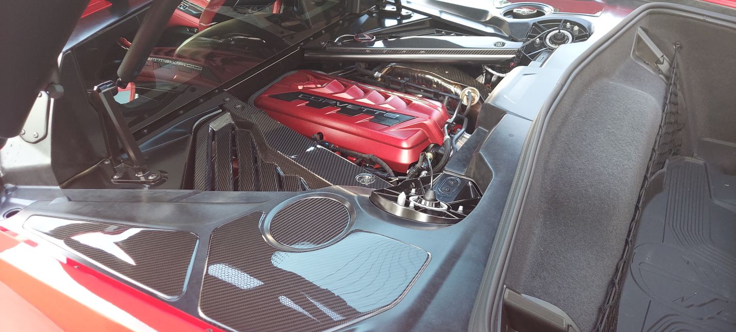 Customer photo review of Corvette C8 Carbon Fiber Engine Bay Panel Accent Covers