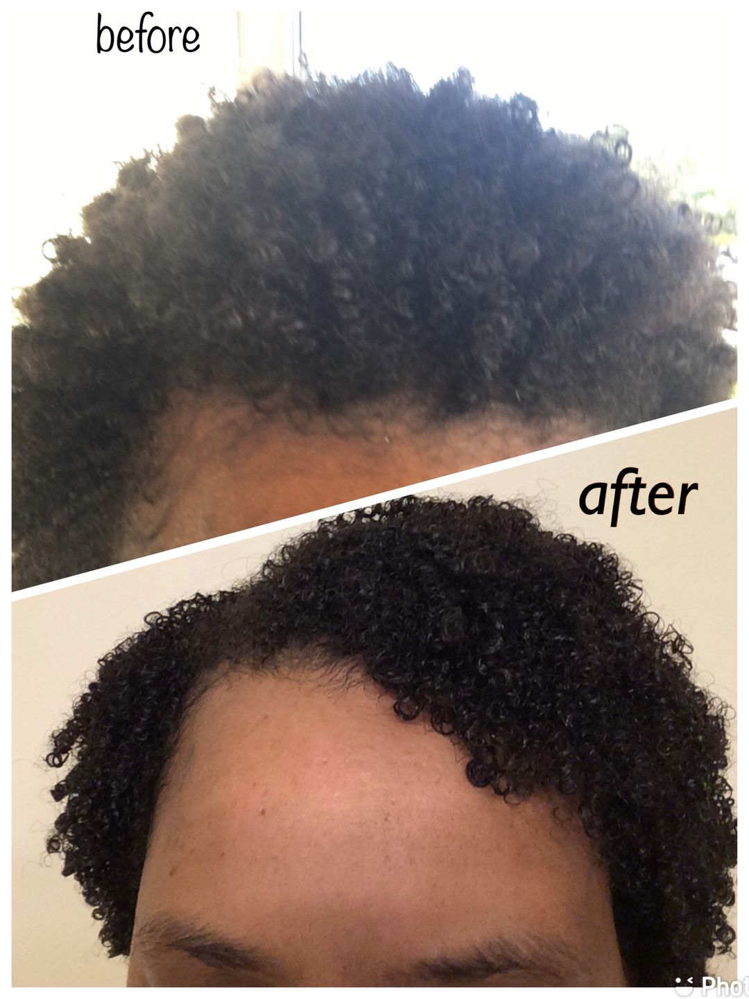 Customer photo review of Curly Hair Shampoo with Aloe Vera for Moisturizing Hair with Lavender Fragrance