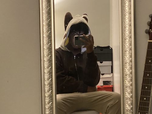 Customer photo review of Bunny Hoodie With Plush Ears (CREAM/BROWN)