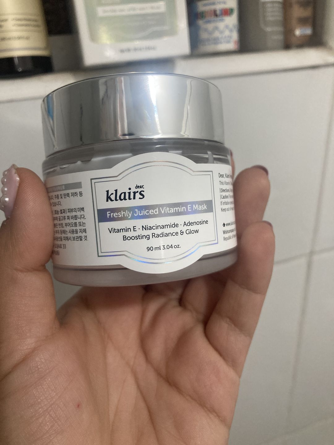 Customer photo review of Dear Klairs Freshly Juiced Vitamin E Mask 90 ml
