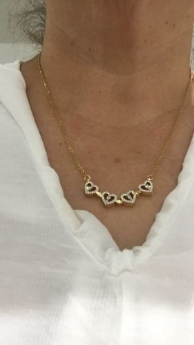 Customer photo review of Collar con  Trébol de cuatro corazones