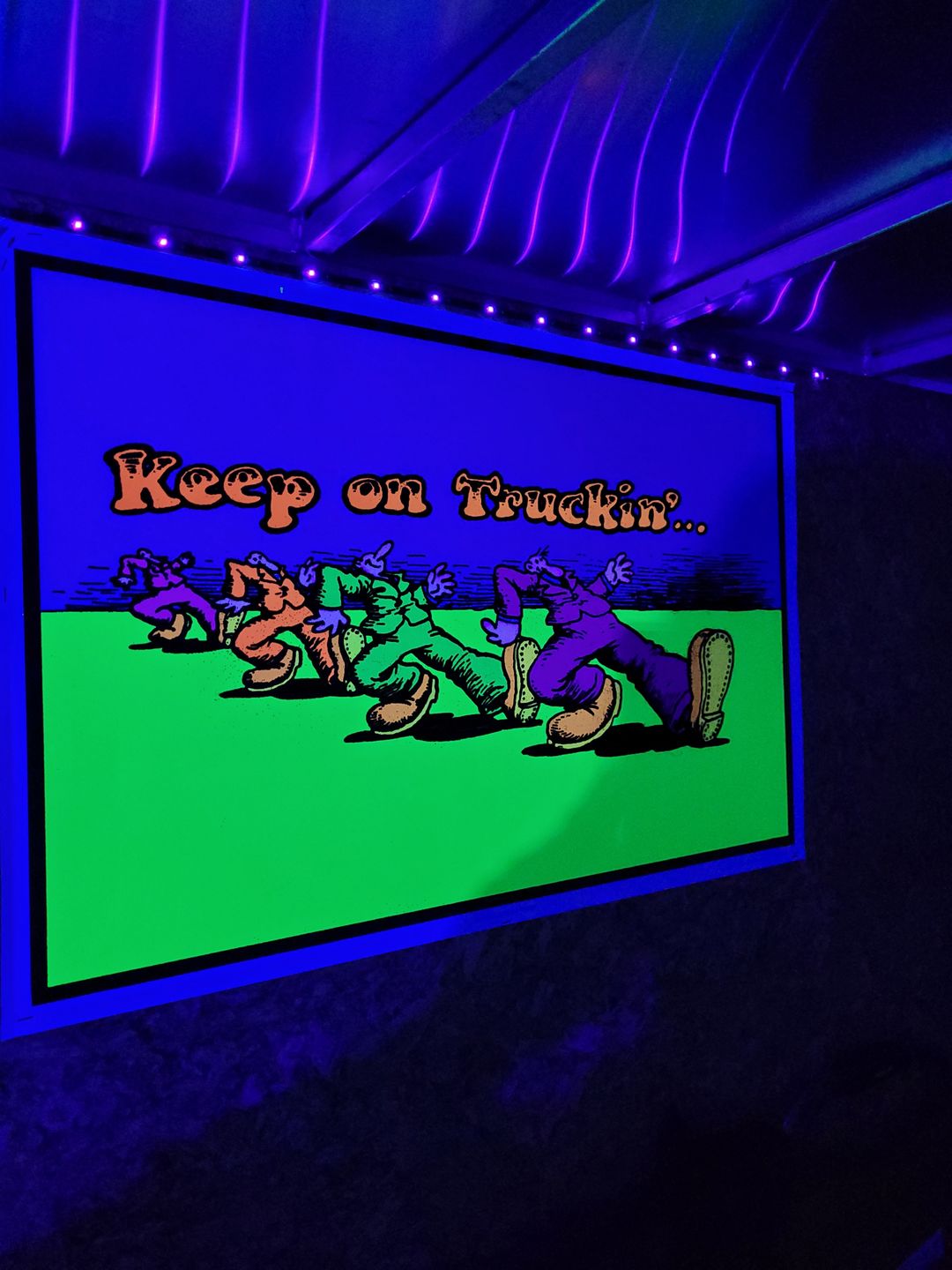 Customer photo review of Keep on Truckin' Blacklight Poster