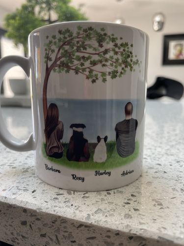 Customer photo review of Couple & Dogs - Life is better with a dog Personalised Mug