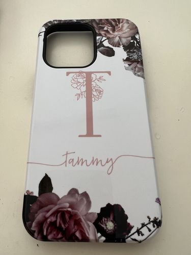 Customer photo review of Vintage Floral Personalised Protective iPhone Case