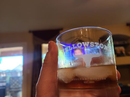 Customer photo review of Yellowstone Dutton Ranch Bozeman Montana - Old Fashioned Whiskey Rocks Bourbon Glass