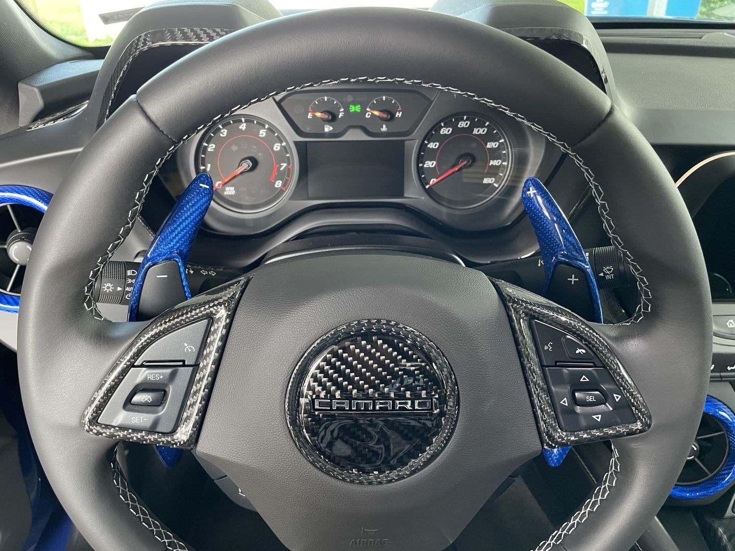 Customer photo review of Steering Wheel Full Chrome Delete Cover For 2016-2021 6th Gen Chevy Camaro