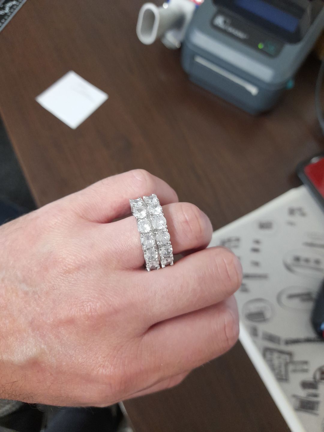 Customer photo review of Double Row Diamond Ring - White Gold