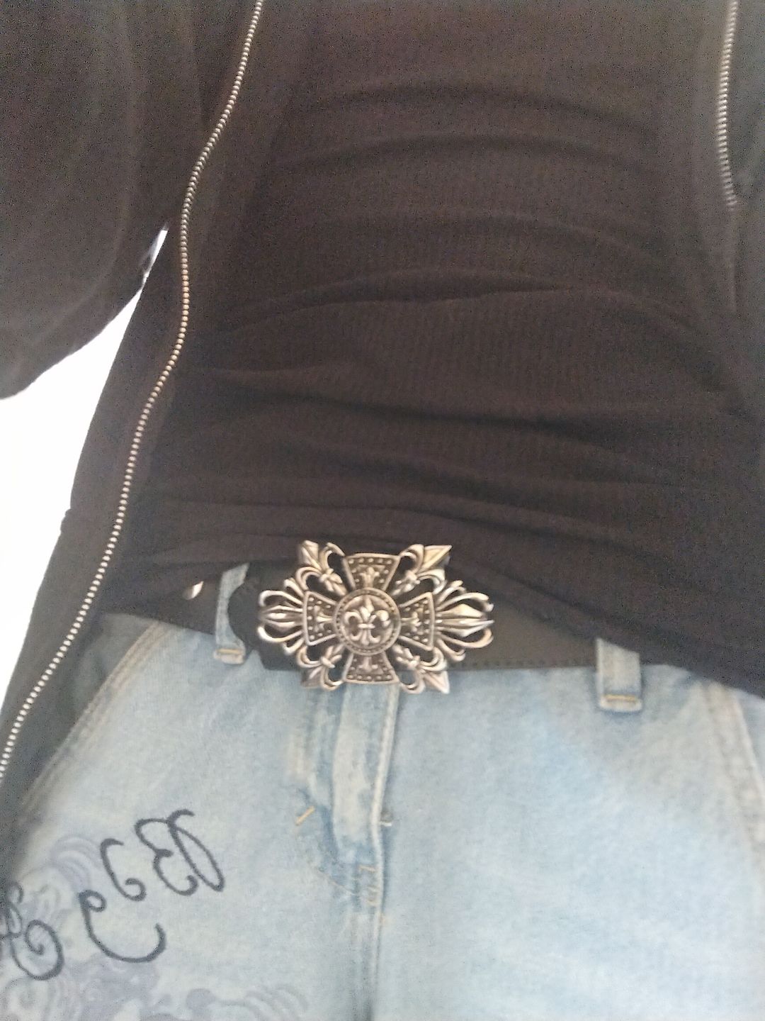 Customer photo review of Goth Belt Buckle - Stainless Steel – 0013