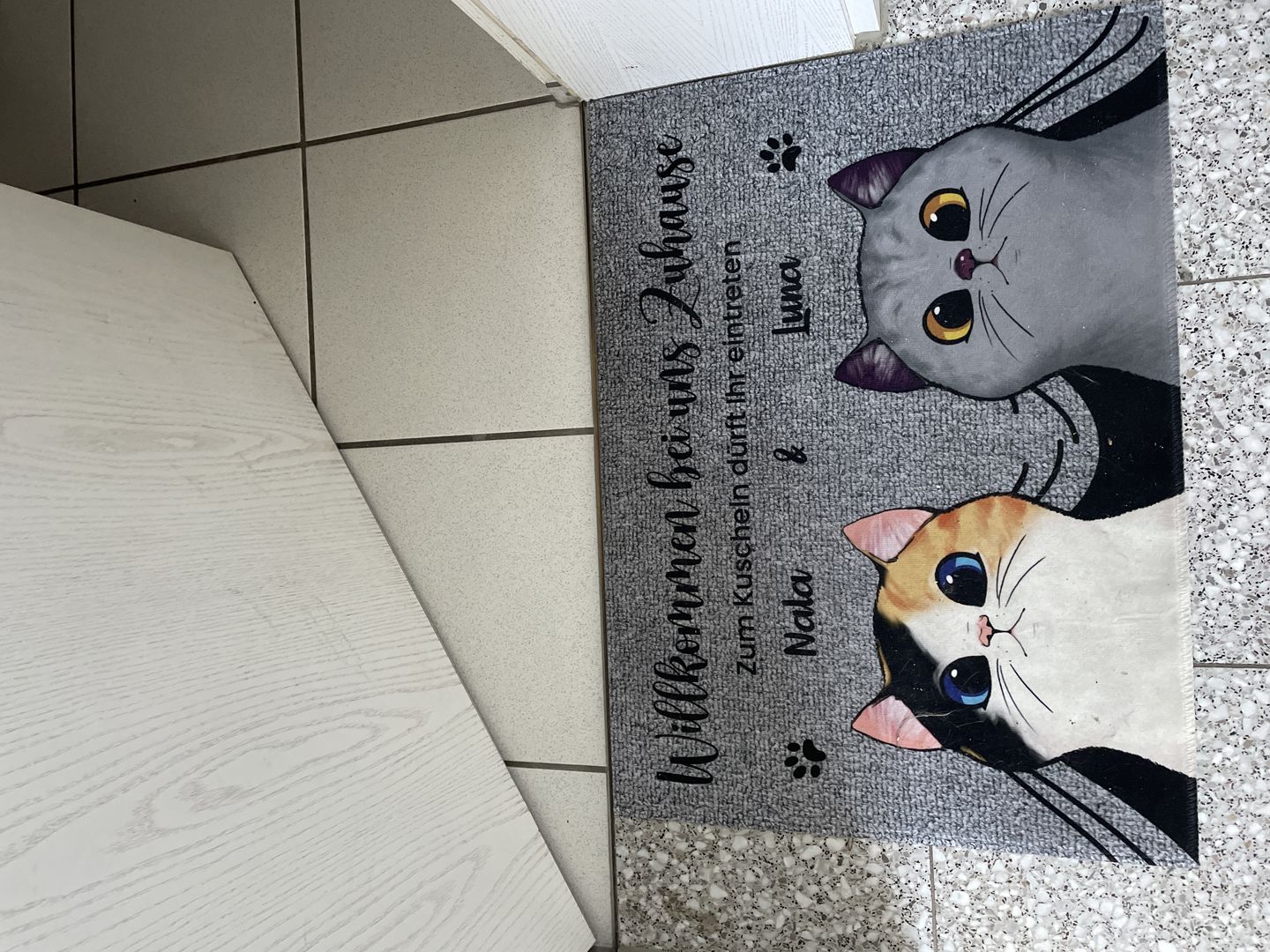 Customer photo review of Bei mir Zuhause - Individuelle Fußmatte