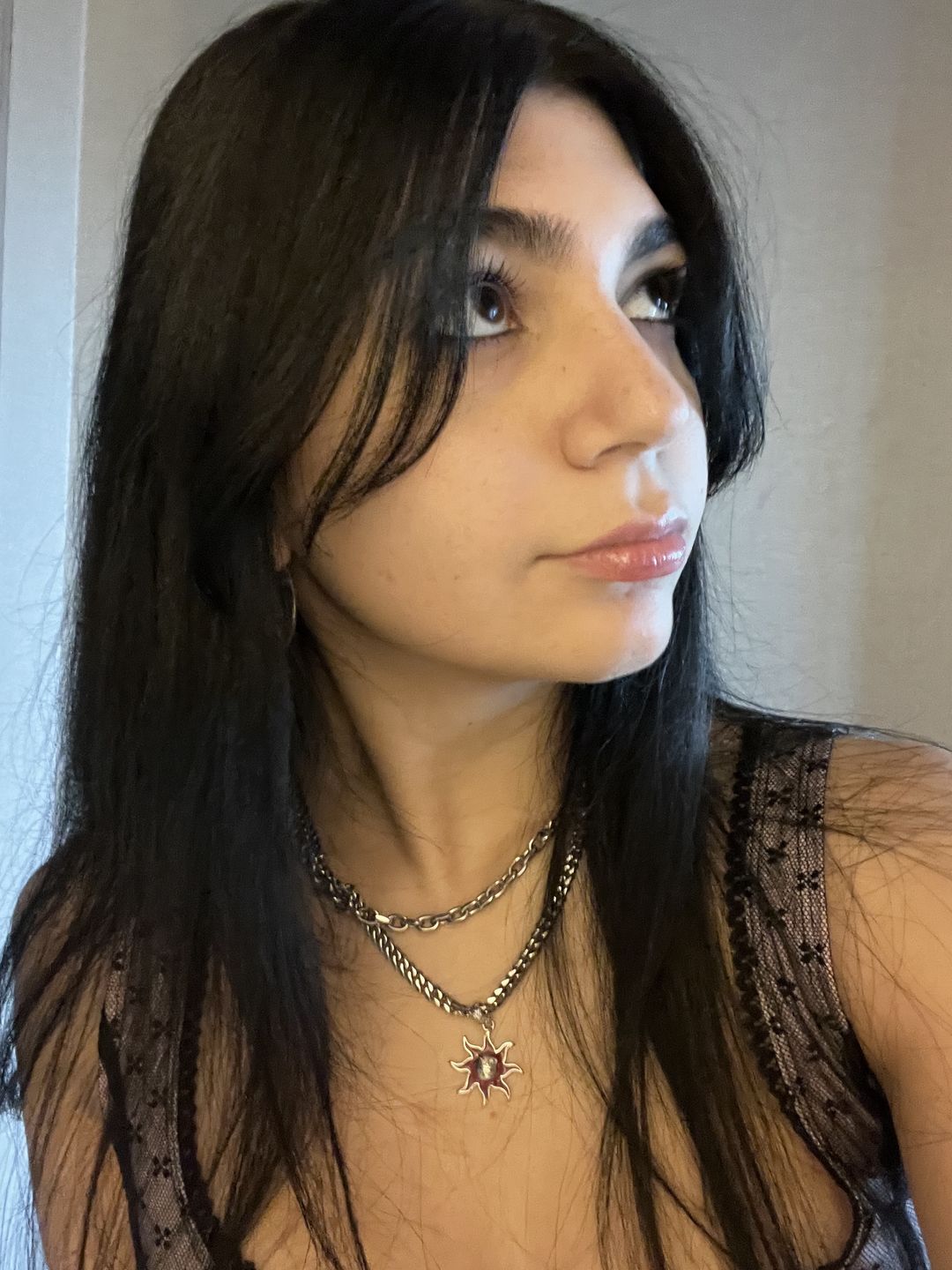Customer photo review of SUNNY THE SOMBER SUN PENDANT