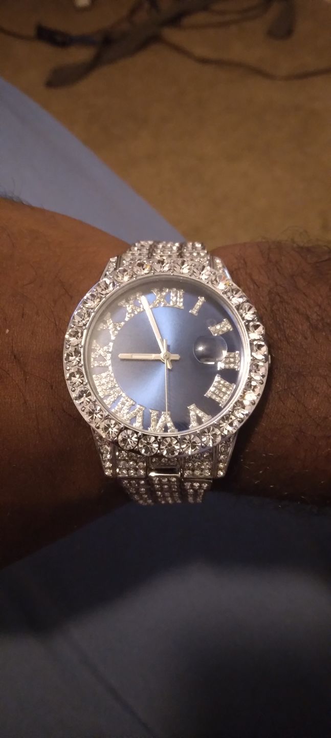 Customer photo review of Sapphire Numeral Dial Diamond Simulant Watch - Silver