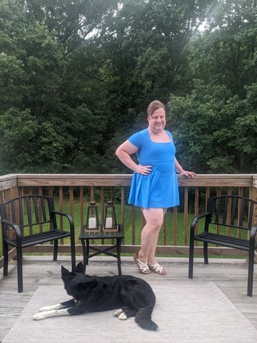 Customer photo review of IcyAir™ Tapered Square Neck Mini Dress