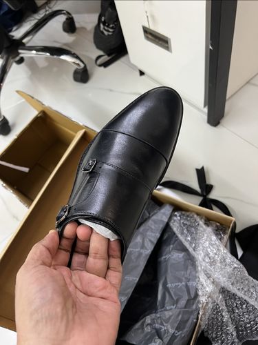 Customer photo review of Double Monk Straps Cap toe - Black