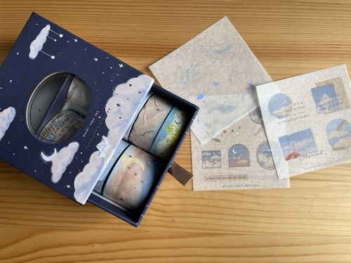 Customer photo review of Tsuki ‘Cloud Dreamland’ Holographic Washi Tape Set ☾