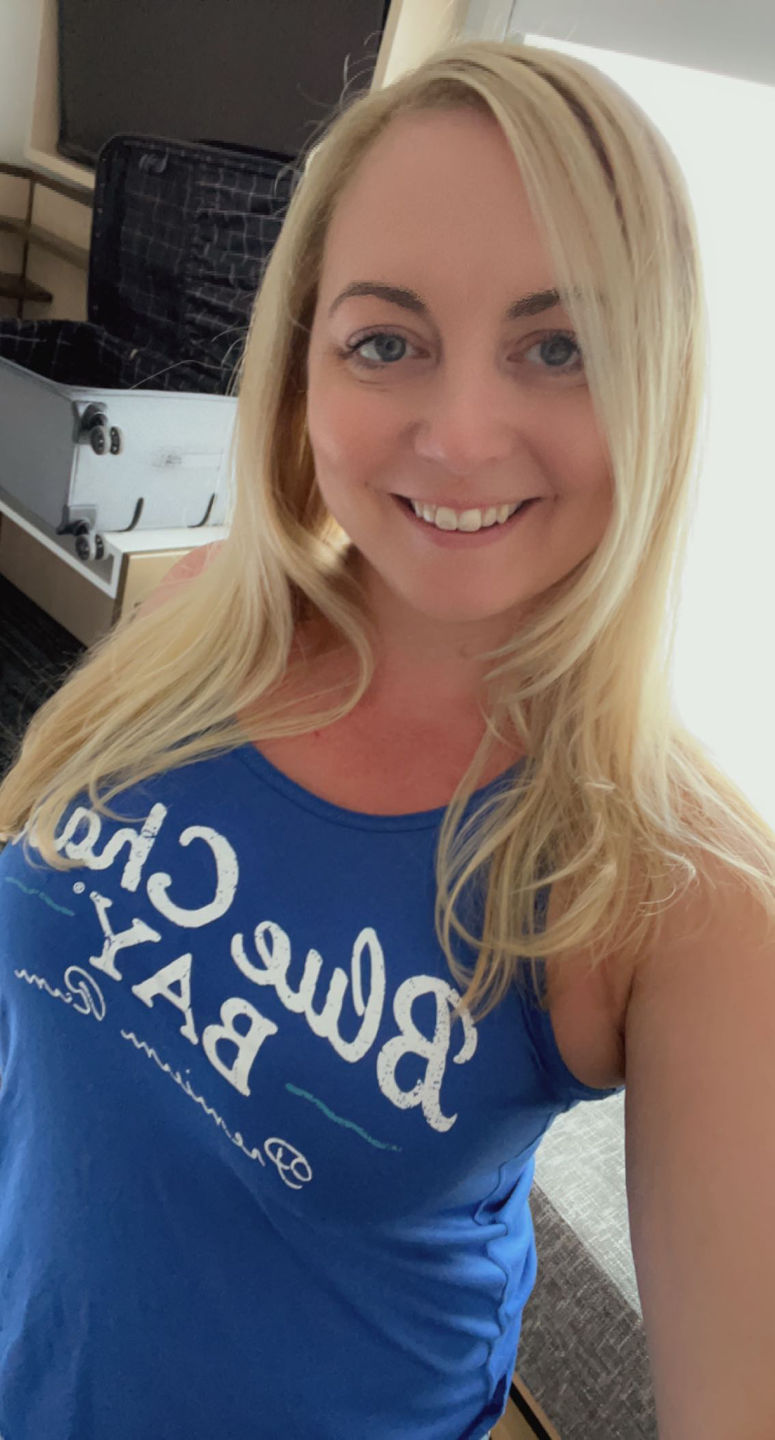 Customer photo review of Ladies Racerback Tank - Royal