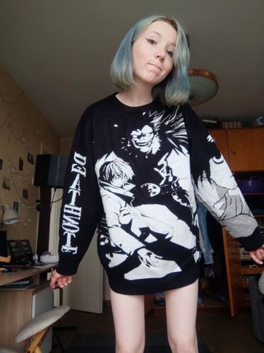 Customer photo review of Harajuku Style Death Note "Ryuk" Knit Sweaters
