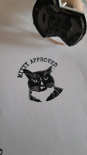 Customer photo review of Wooden Handle Face Stamp