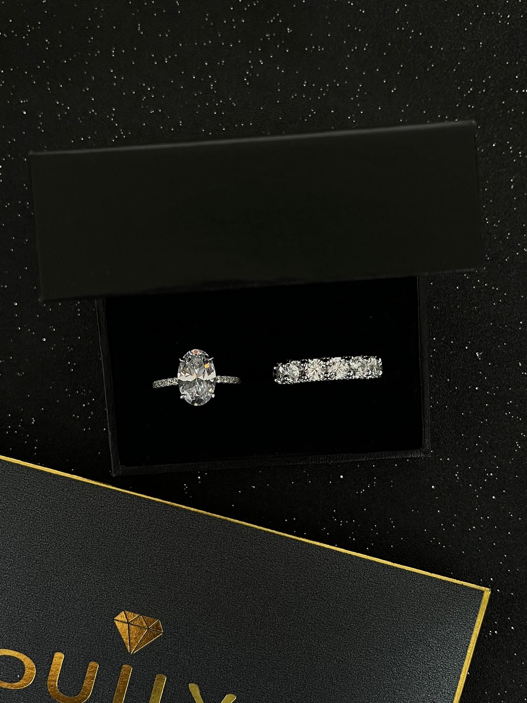 Customer photo review of Louily 5 Ct Luxury Eternity Round Cut Wedding Band In Sterling Silver
