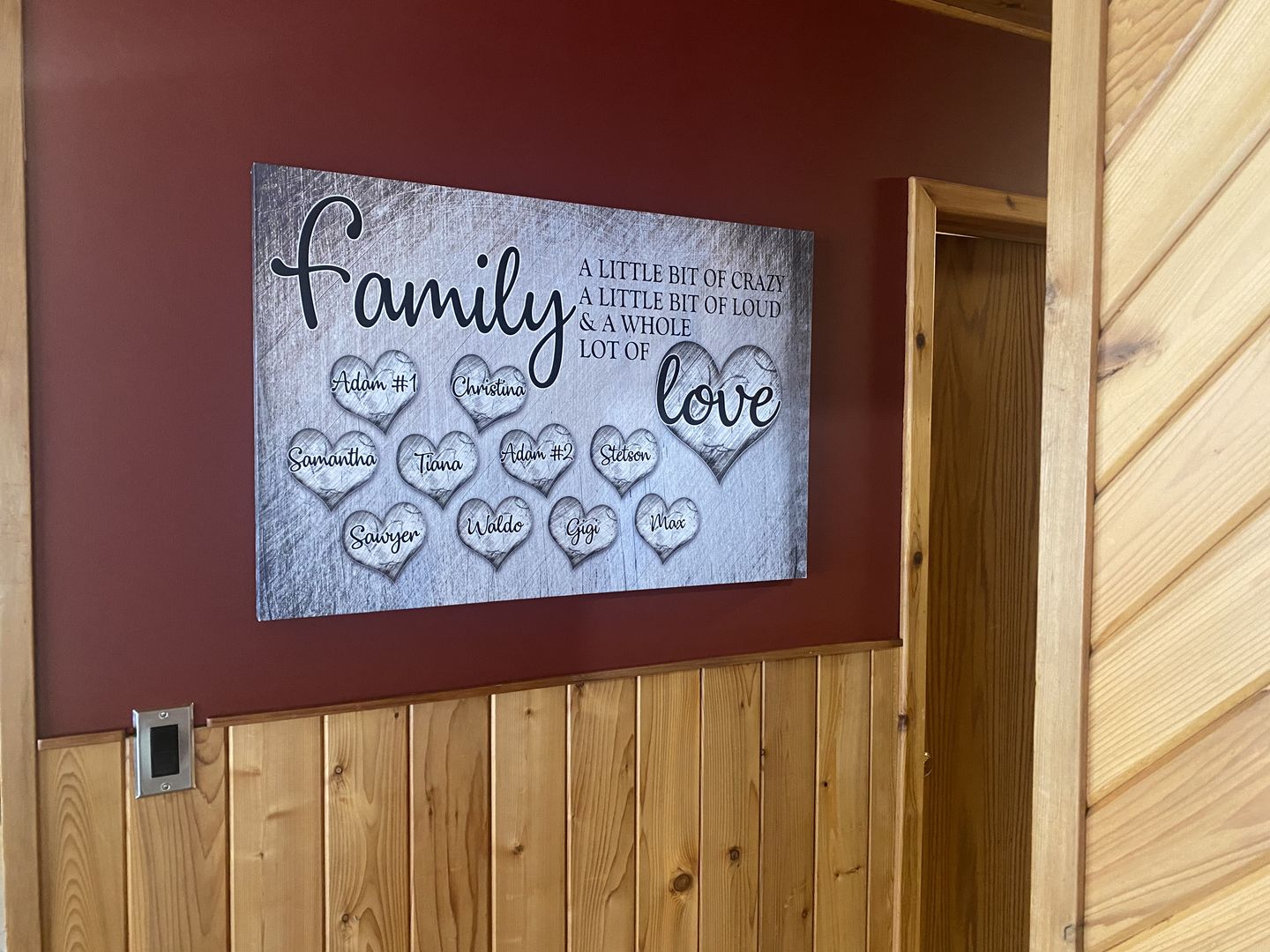 Customer photo review of Personalized "Family... Love" Premium Canvas