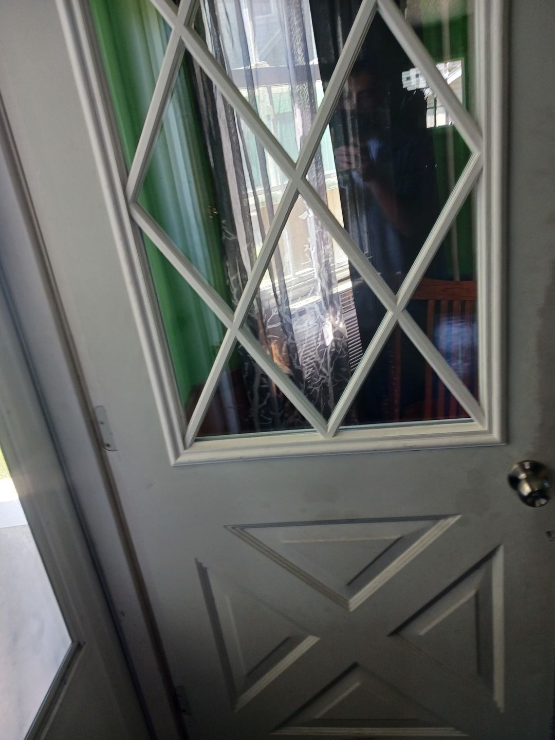 Customer photo review of Clear Diamond Grid Glass and Frame Kit (Half Lite 24" x 38" Frame Size)