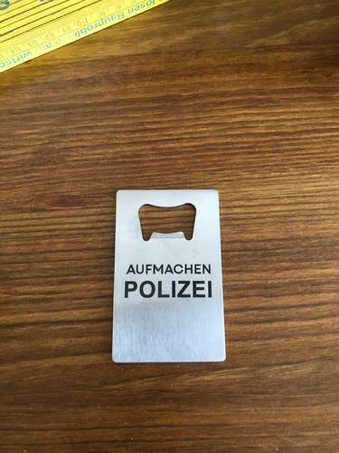 Customer photo review of Polizei Flaschenöffner