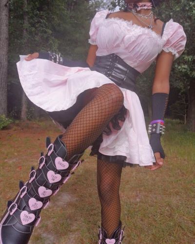 Customer photo review of Cassia Lace-up Pink Princess Dress