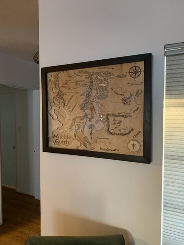 Customer photo review of 3D MIDDLE EARTH MAP (Natural Wood Edition)