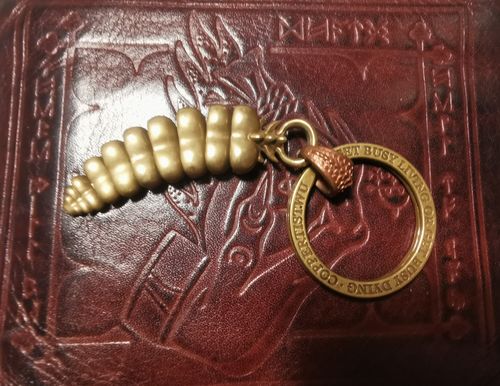 Customer photo review of Brass Rattlesnake Tail Pendant