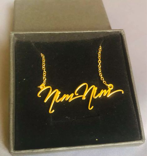 Customer photo review of Script Name Necklace