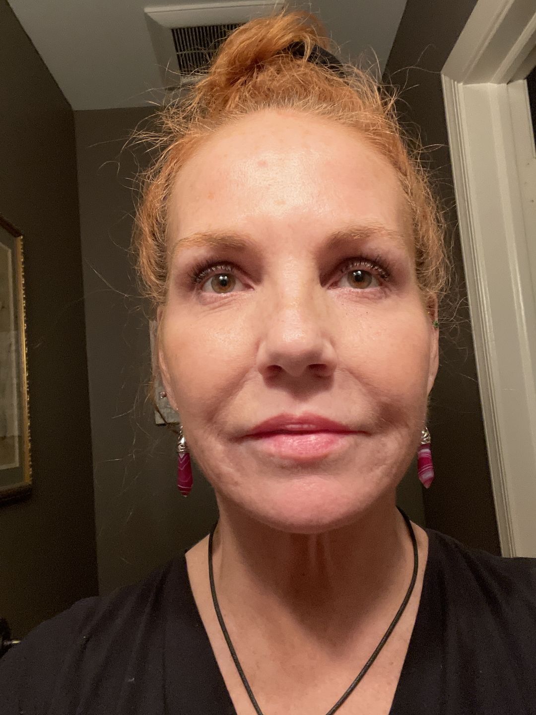 Customer photo review of Hexagonal Harmony Earrings