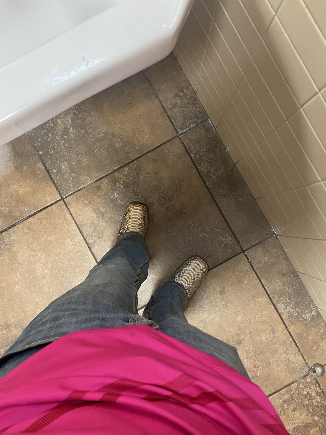 Customer photo review of Cowtown Men’s Square Toe Python Boot Q818