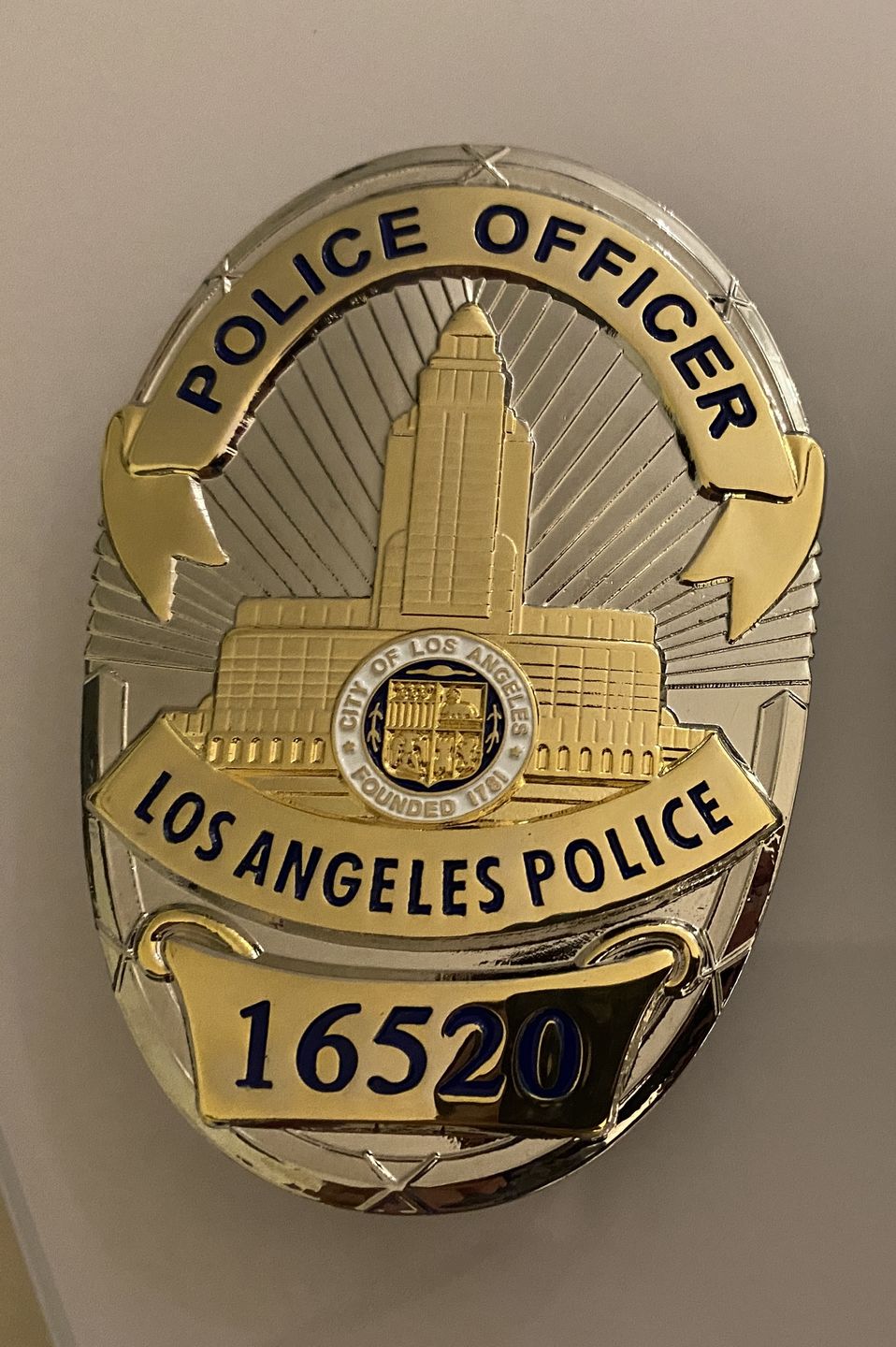 Customer photo review of LAPD Los Angeles Police Officer Badge Replica Movie Props With Number 13958 16520