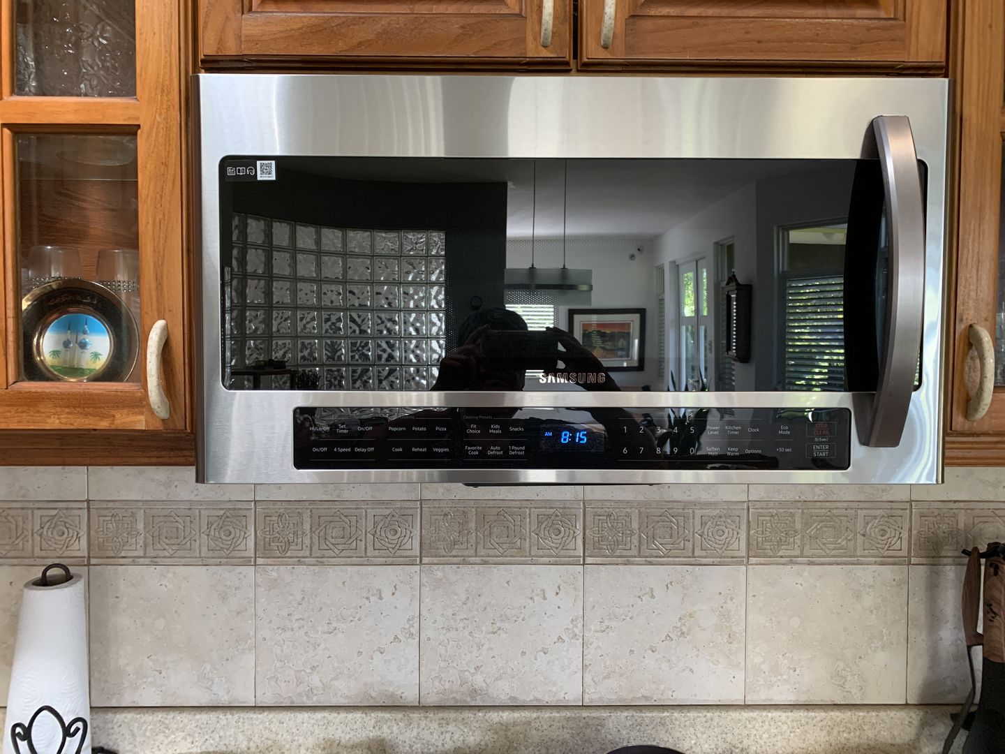 Customer photo review of SAMSUNG ME21R7051SS/AA 2.1 cu. ft. Over-the-Range Microwave with Sensor Cooking