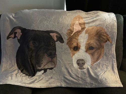 Customer photo review of Custom Pet Print Fleece Blanket