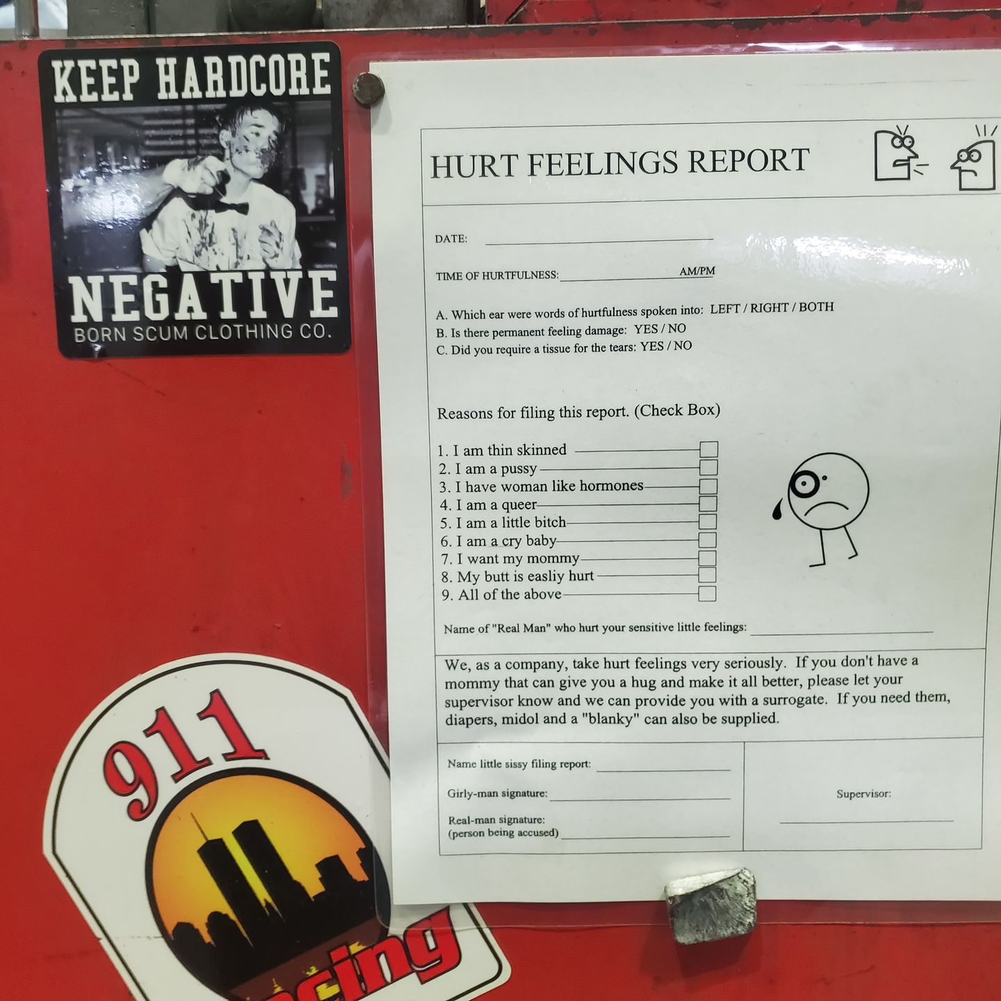 Customer photo review of KEEP HARDCORE NEGATIVE STICKER