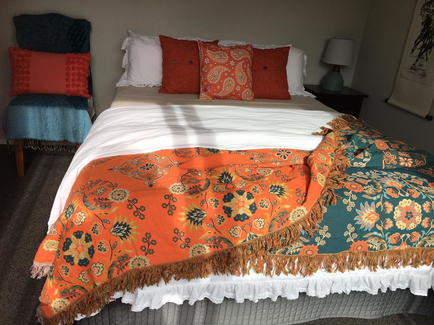 Customer photo review of Four Layers Cotton Queen Blanket 100% cotton bedcover Sofa Blanket