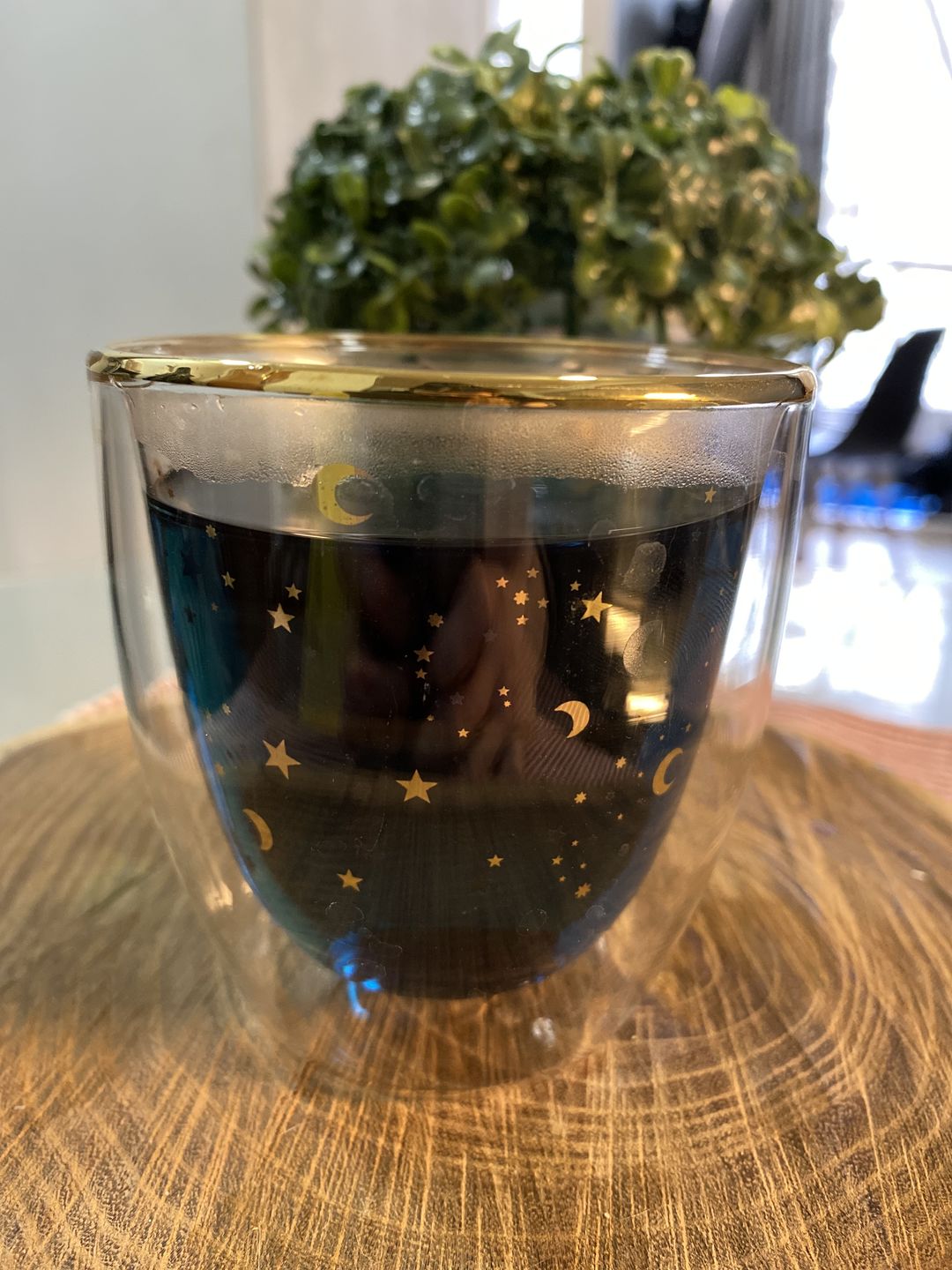 Customer photo review of Set Vaso Doble Vidrio Estrellas Azules