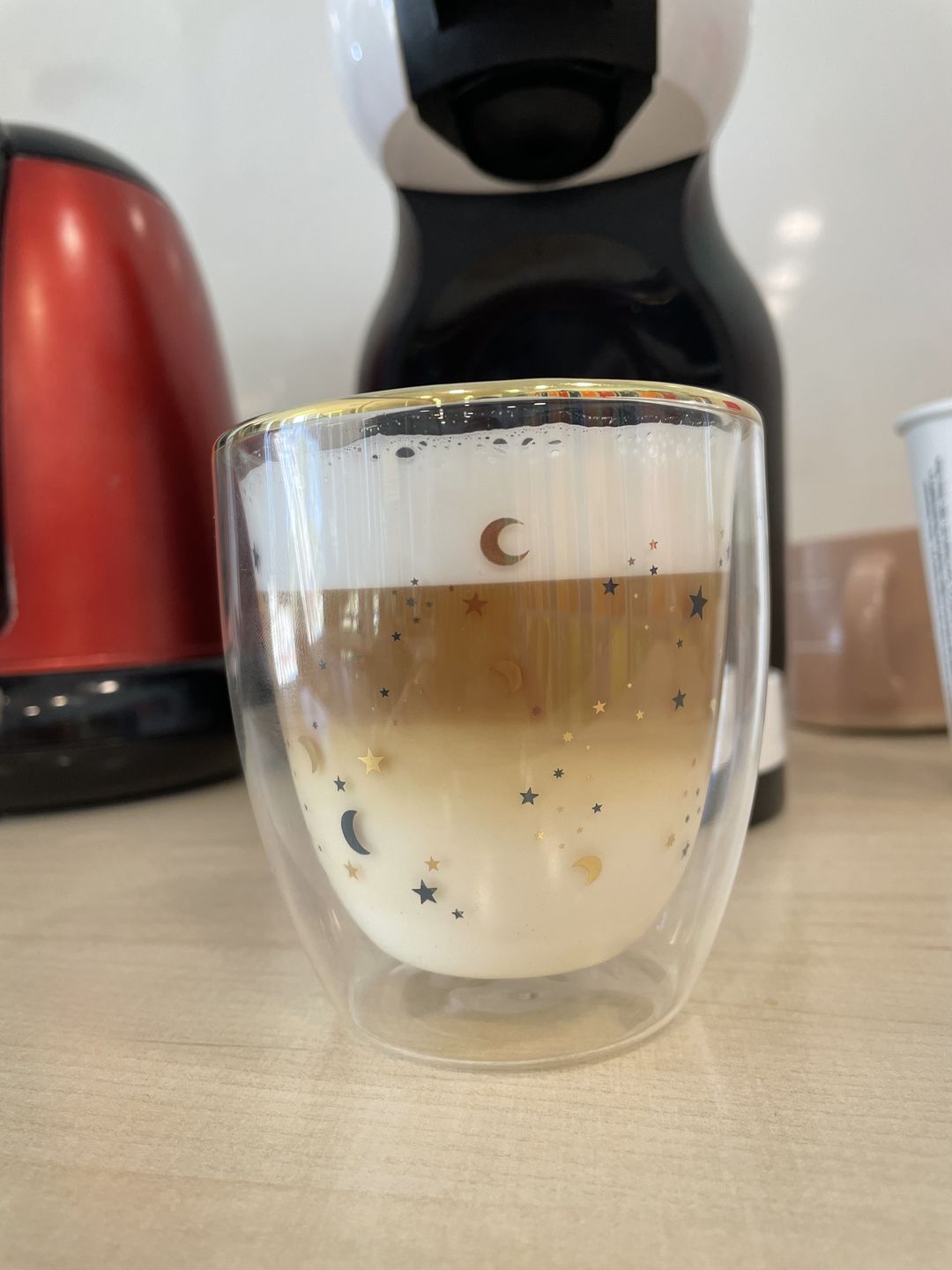 Customer photo review of Set Vaso Doble Vidrio Estrellas Azules