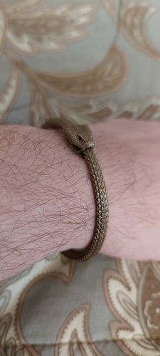 Customer photo review of Brass Ouroboros Bracelet