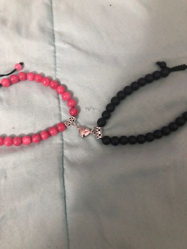 Customer photo review of Matching Beads Heart Bracelet Set