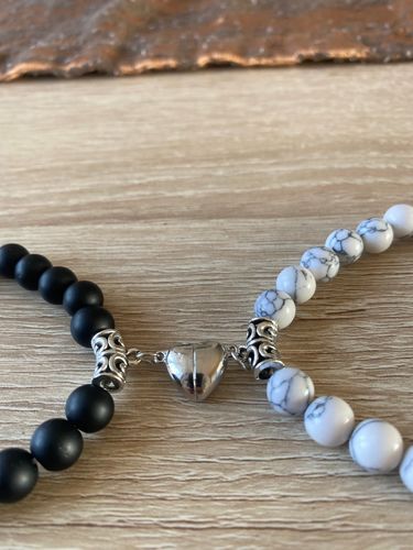 Customer photo review of Matching Volcanic Heart Bracelet Set