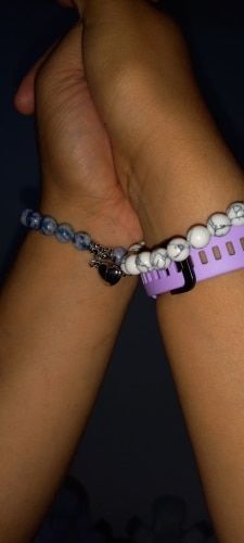 Customer photo review of Matching Volcanic Heart Bracelet Set