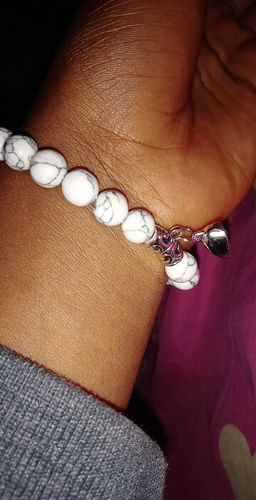 Customer photo review of Matching Volcanic Heart Bracelet Set
