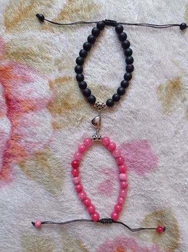 Customer photo review of Matching Beads Heart Bracelet Set