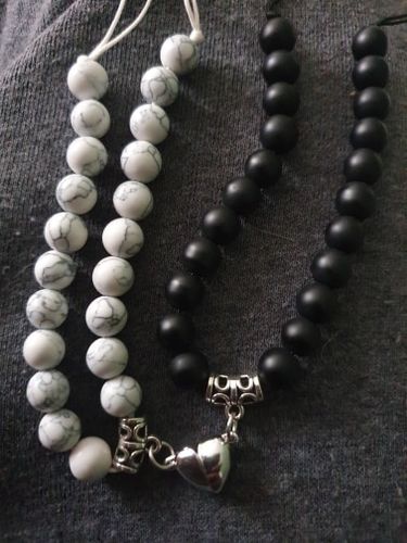 Customer photo review of Matching Beads Heart Bracelet Set