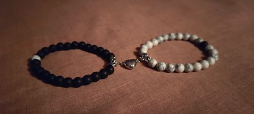 Customer photo review of Matching Volcanic Heart Bracelet Set