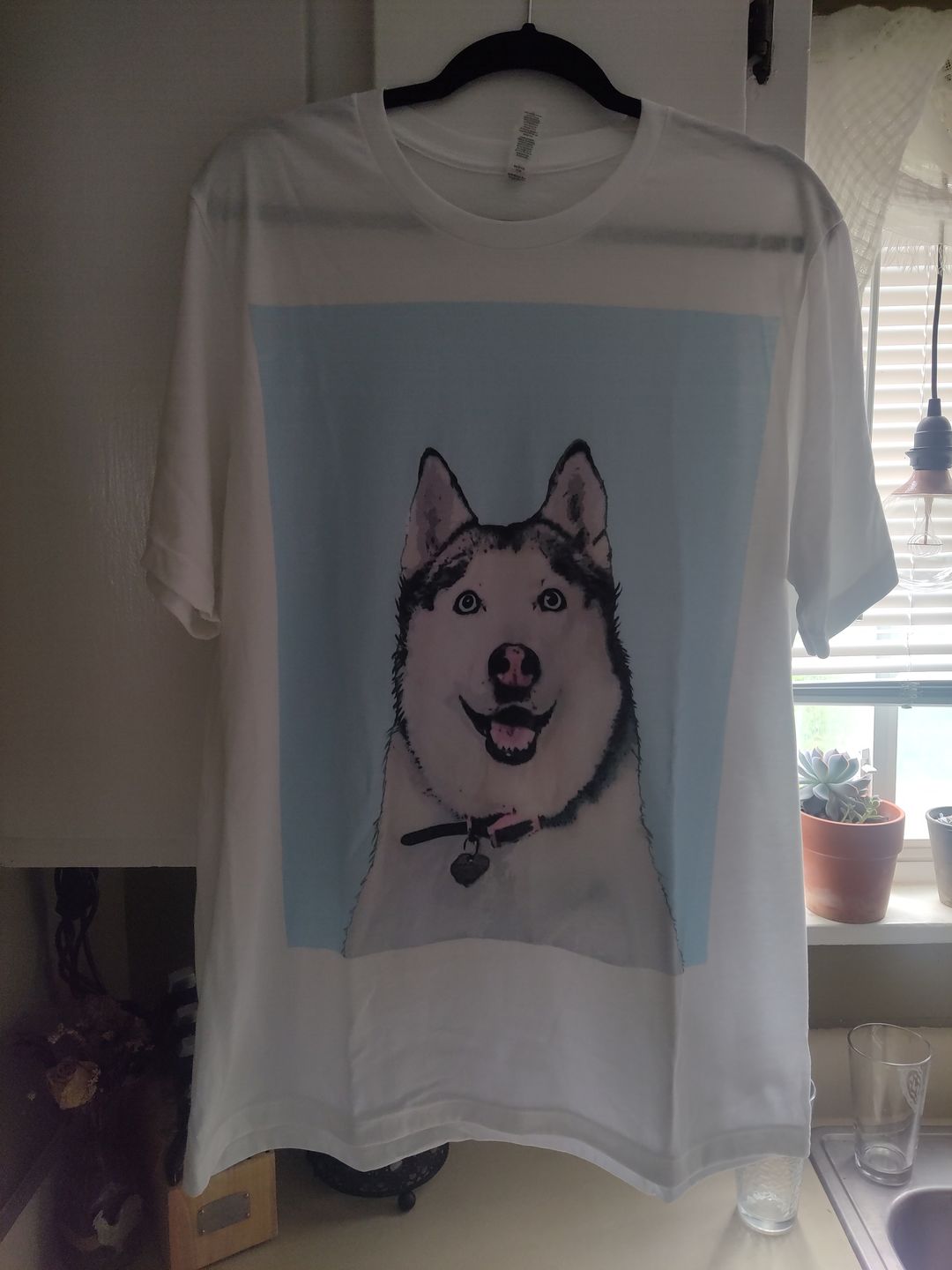 Customer photo review of Custom Pet Art Mens Crew Neck T-shirt