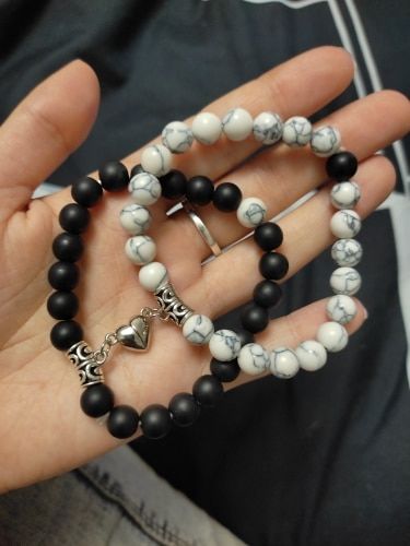 Customer photo review of Matching Volcanic Heart Bracelet Set