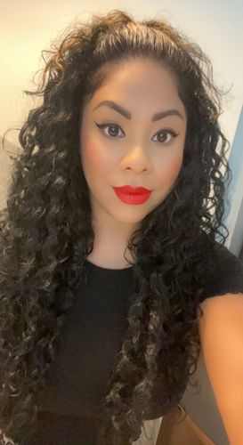Customer photo review of Curly Strawberry Blonde 110G