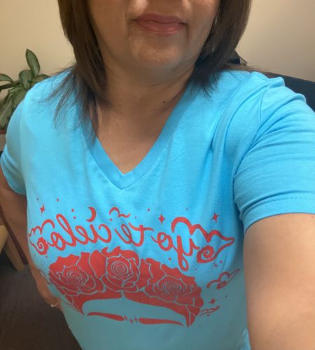 Customer photo review of Relaxed Fit Women’s Yo Te Cielo VNeck